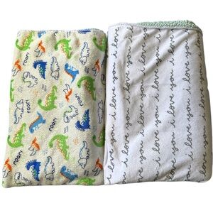 Dinosaur and Script Baby Blankets
